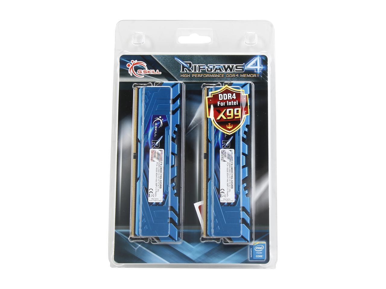 G.SKILL Ripjaws 4 Series 32GB (4 x 8GB) 288-Pin DDR4 SDRAM DDR4 2400 (PC4 19200) Desktop Memory Model F4-2400C15Q-32GRB