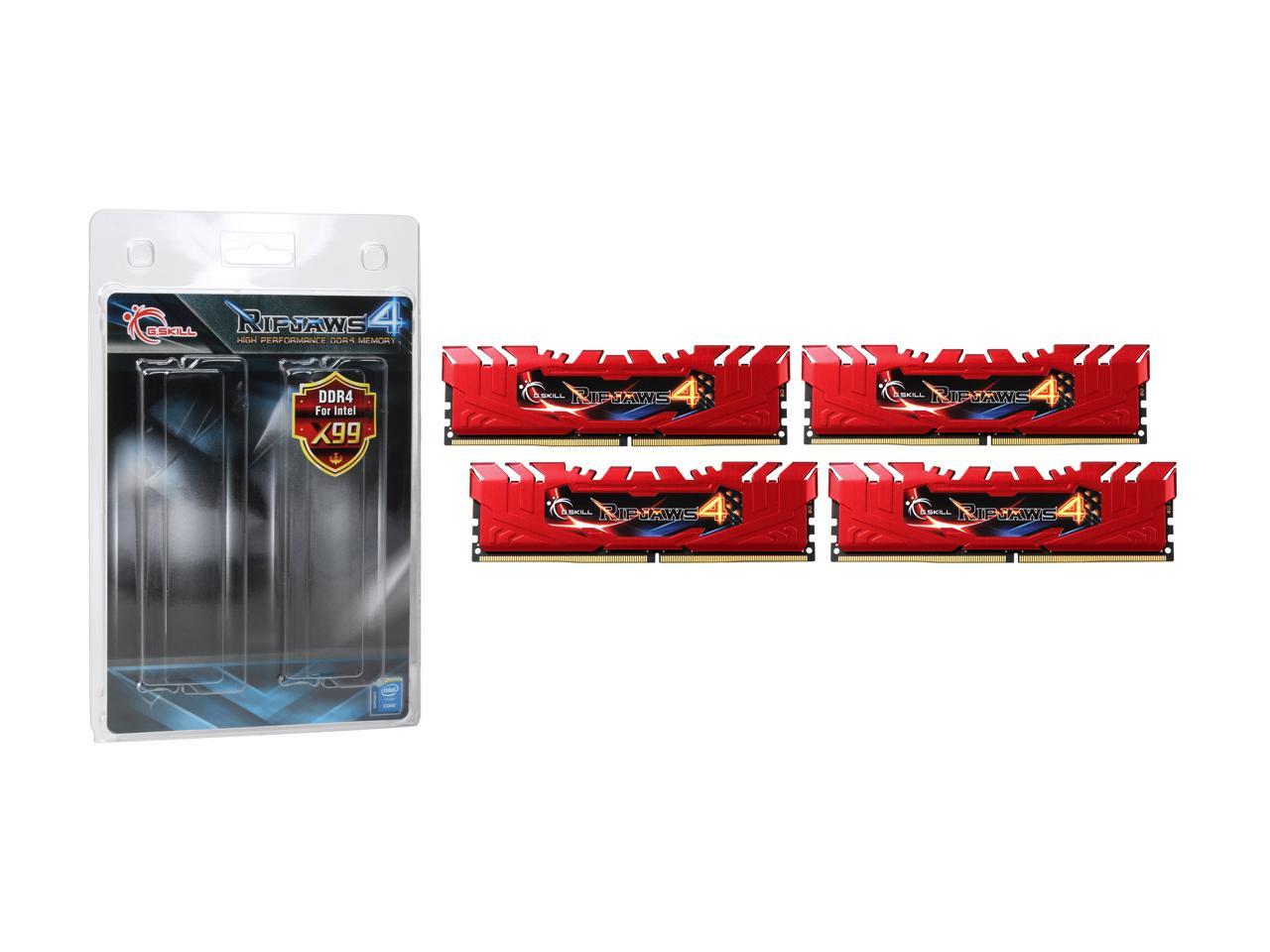 G.SKILL Ripjaws 4 Series 16GB (4 x 4GB) 288-Pin DDR4 SDRAM DDR4 2666 (PC4 21300) Desktop Memory Model F4-2666C15Q-16GRR