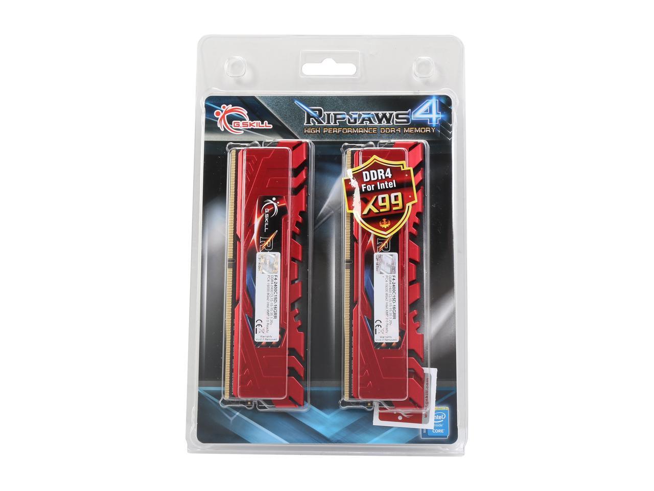 G.SKILL Ripjaws 4 Series 16GB (2 x 8GB) 288-Pin DDR4 SDRAM DDR4 2400 (PC4 19200) Memory Kit Model F4-2400C15D-16GRR