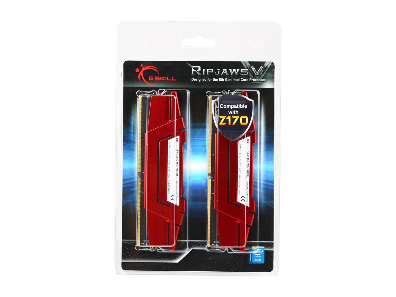 G.SKILL Ripjaws V Series 16GB (2 x 8GB) 288-Pin DDR4 SDRAM DDR4 2133 (PC4 17000) Desktop Memory Model F4-2133C15D-16GVR