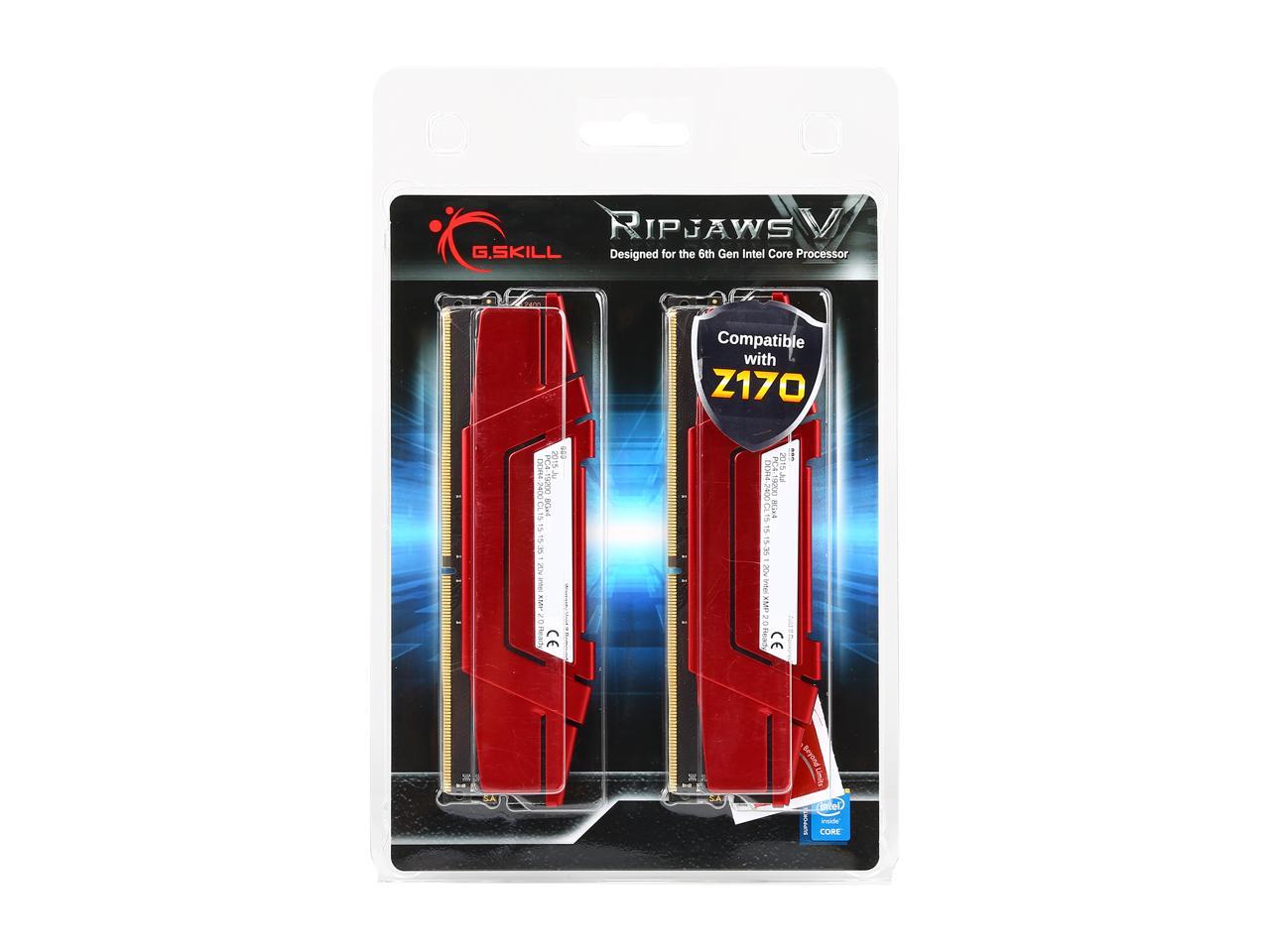 G.SKILL Ripjaws V Series 32GB (4 x 8GB) 288-Pin DDR4 SDRAM DDR4 2400 (PC4 19200) Desktop Memory Model F4-2400C15Q-32GVR