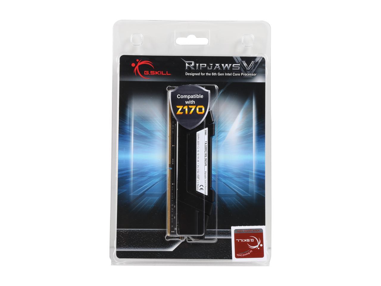 G.SKILL Ripjaws V Series 16GB 288-Pin DDR4 SDRAM DDR4 3200 (PC4 25600) Desktop Memory Model F4-3200C16S-16GVK