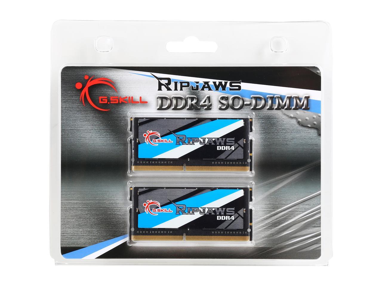 G.SKILL Ripjaws Series 32GB (2 x 16GB) 260-Pin DDR4 SO-DIMM DDR4 2666 (PC4 21300) Laptop Memory Model F4-2666C18D-32GRS