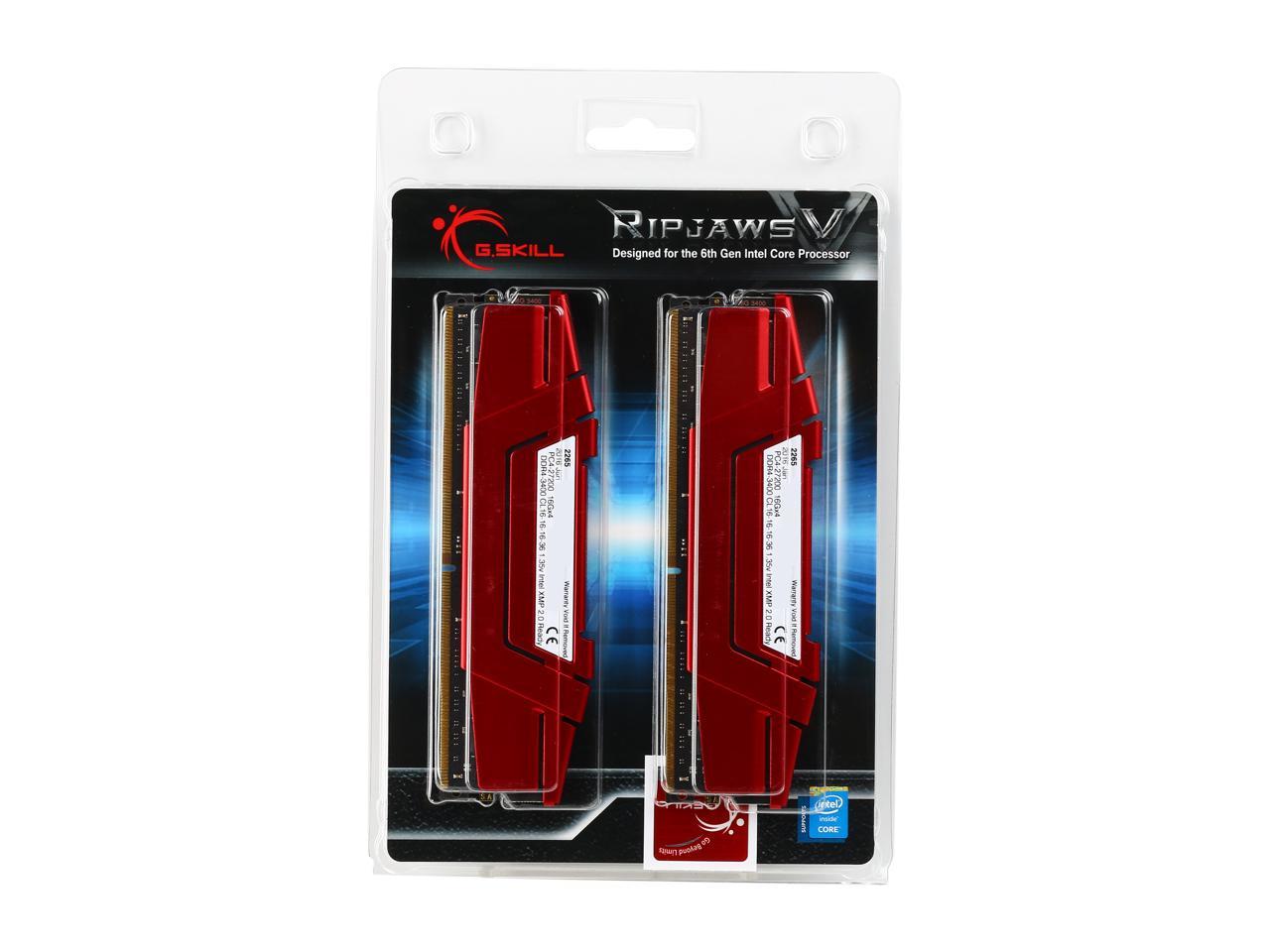 G.SKILL Ripjaws V Series 64GB (4 x 16GB) 288-Pin DDR4 SDRAM DDR4 3400 (PC4 27200) Desktop Memory Model F4-3400C16Q-64GVR