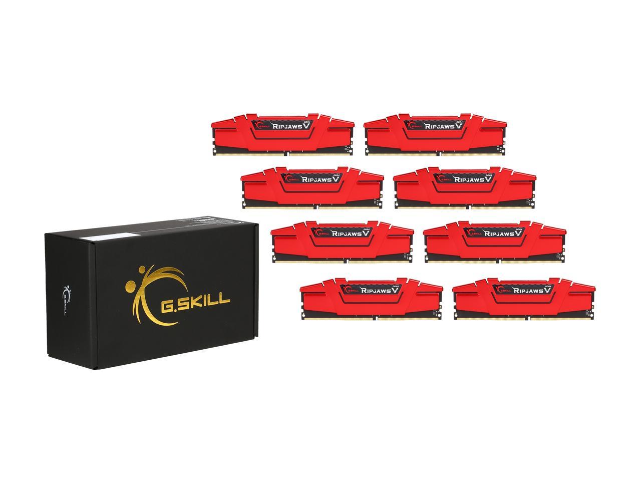 G.SKILL Ripjaws V Series 64GB (8 x 8GB) 288-Pin DDR4 SDRAM DDR4 3200 (PC4 25600) Desktop Memory Model F4-3200C16Q2-64GVR