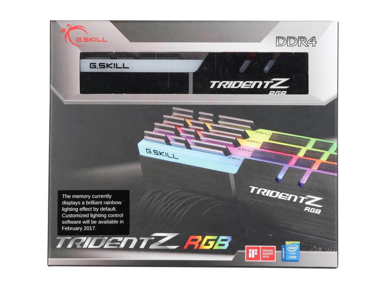 G.SKILL TridentZ RGB Series 32GB (4 x 8GB) 288-Pin DDR4 SDRAM DDR4 3600 (PC4 28800) Intel Z170 / Z270 / Z370 / X299 Desktop Memory Model F4-3600C16Q-32GTZR