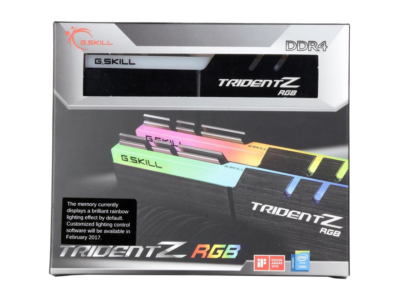 G.SKILL TridentZ RGB Series 16GB (2 x 8GB) 288-Pin DDR4 SDRAM DDR4 4000 (PC4 32000) Intel Z270 / Z370 Desktop Memory Model F4-4000C18D-16GTZR