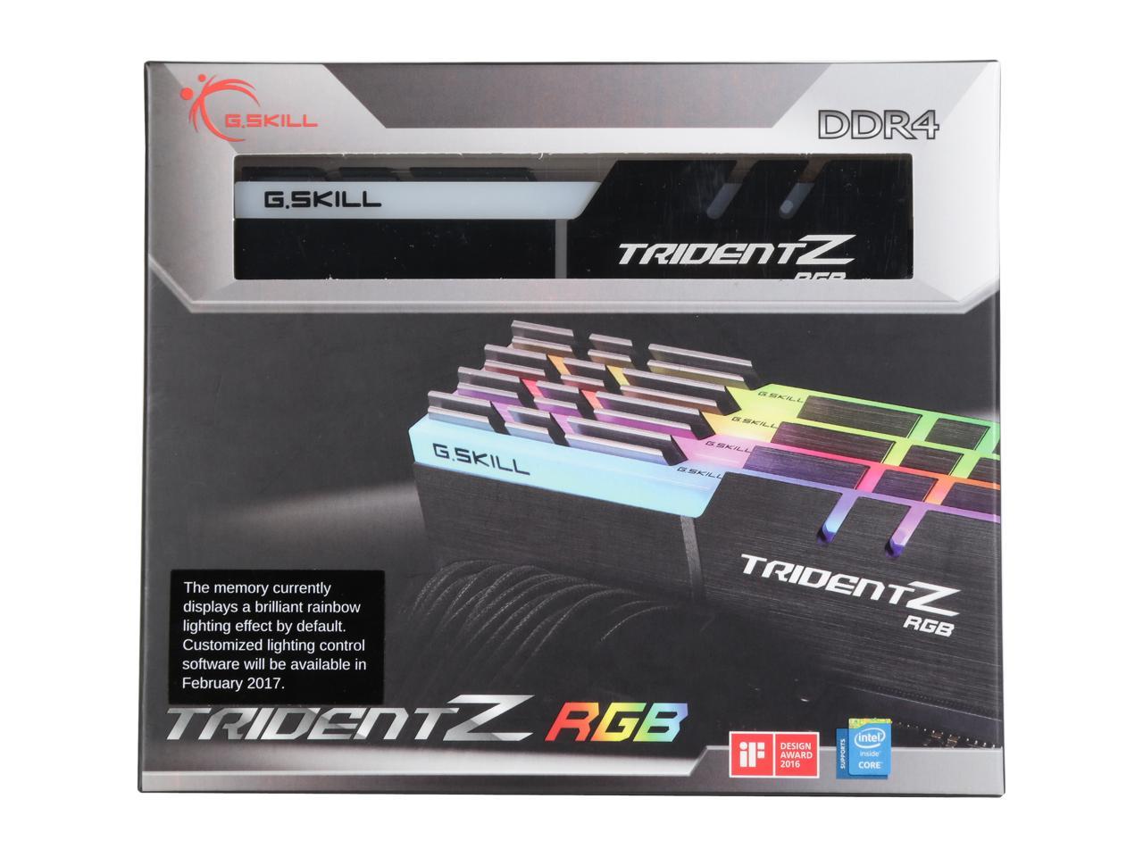 G.SKILL TridentZ RGB Series 32GB (4 x 8GB) 288-Pin DDR4 SDRAM DDR4 3000 (PC4 24000) Memory (Desktop Memory) Model F4-3000C16Q-32GTZR