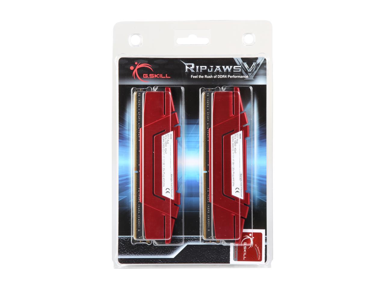 G.SKILL Ripjaws V Series 8GB (2 x 4GB) 288-Pin DDR4 SDRAM DDR4 2400 (PC4 19200) Desktop Memory Model F4-2400C17D-8GVR