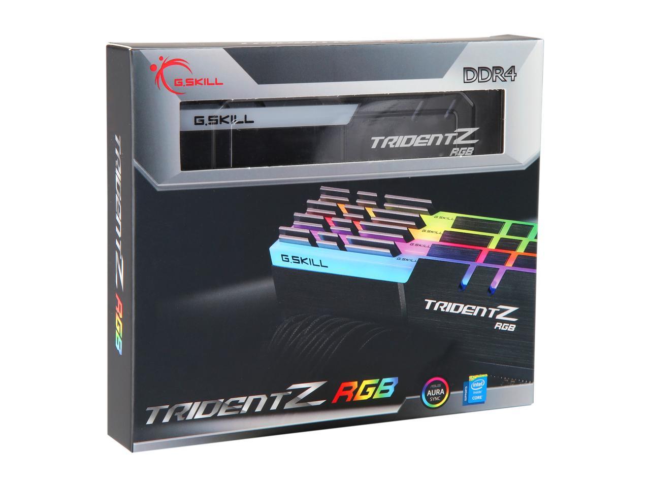 G.SKILL TridentZ RGB Series 32GB (4 x 8GB) 288-Pin DDR4 SDRAM DDR4 2666 (PC4 21300) Desktop Memory Model F4-2666C18Q-32GTZR