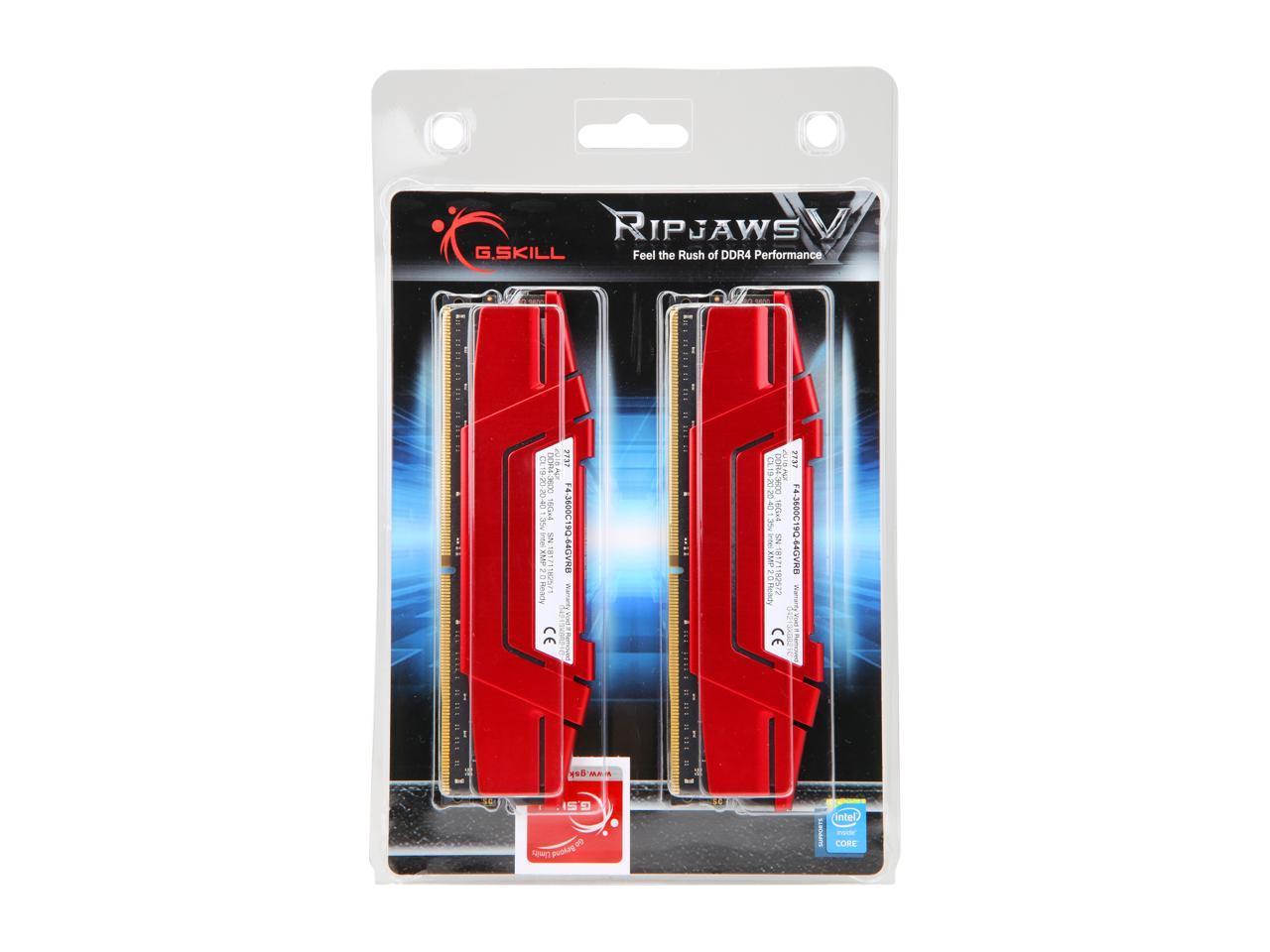 G.SKILL Ripjaws V Series 64GB (4 x 16GB) 288-Pin DDR4 SDRAM DDR4 3600 (PC4 28800) Desktop Memory Model F4-3600C19Q-64GVRB