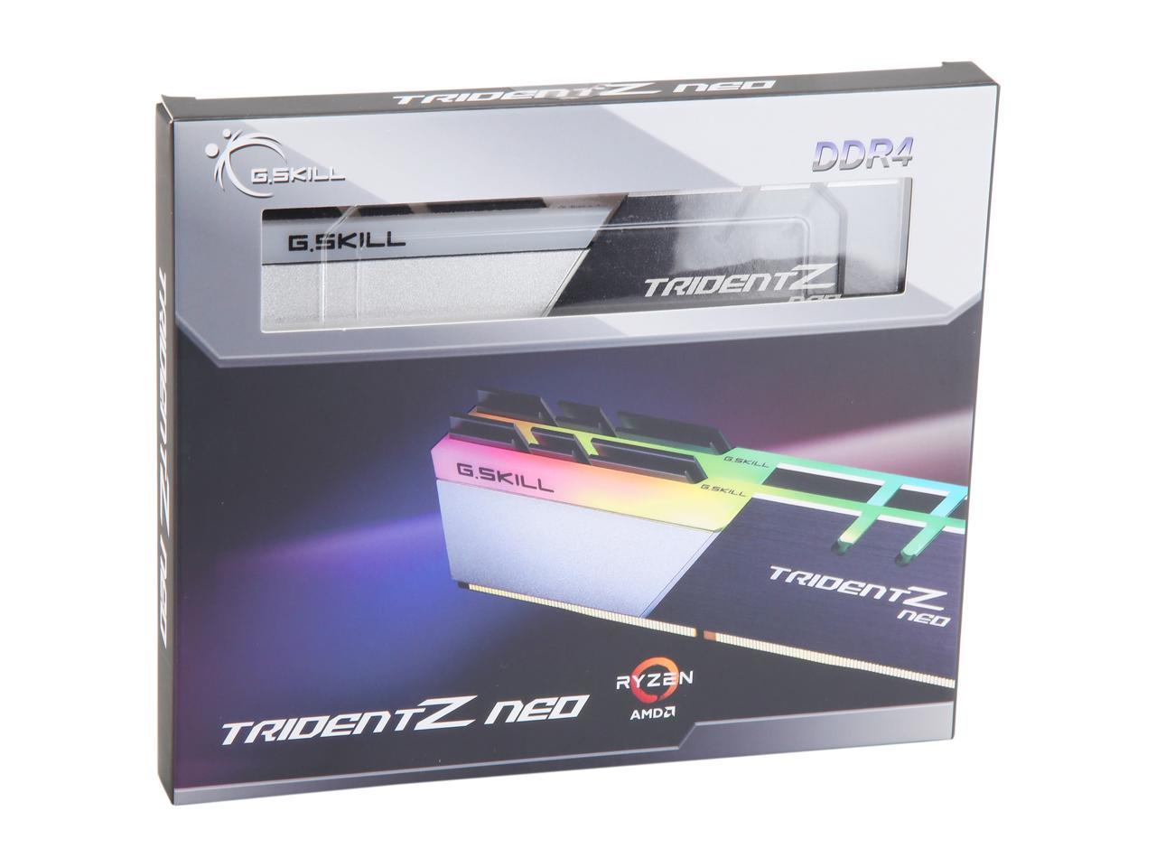 G.SKILL Trident Z Neo (For AMD Ryzen) Series 16GB (2 x 8GB) 288-Pin RGB DDR4 SDRAM DDR4 3600 (PC4 28800) Desktop Memory Model F4-3600C18D-16GTZN