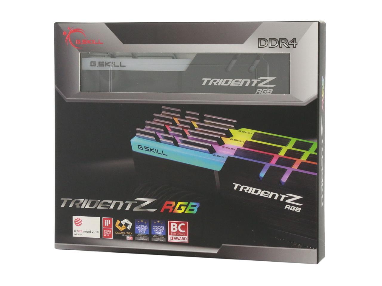 G.SKILL TridentZ RGB Series 64GB (4 x 16GB) 288-Pin DDR4 SDRAM DDR4 3600 (PC4 28800) Desktop Memory Model F4-3600C18Q-64GTZR
