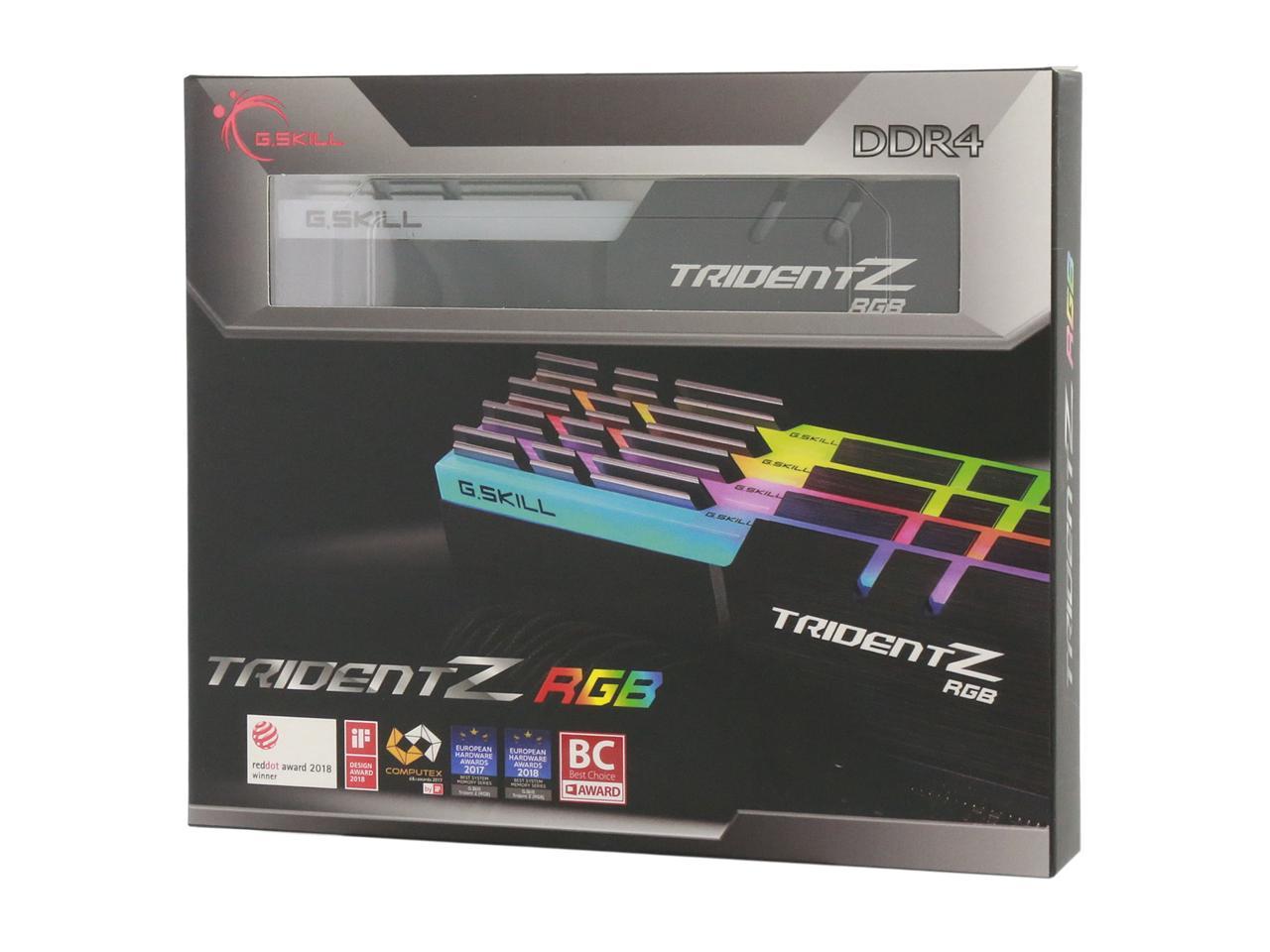 G.SKILL TridentZ RGB Series 32GB (4 x 8GB) 288-Pin DDR4 SDRAM DDR4 3600 (PC4 28800) Desktop Memory Model F4-3600C16Q-32GTZRC