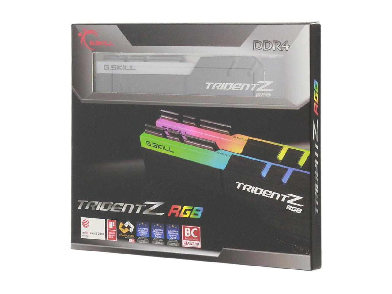 G.SKILL TridentZ RGB Series 64GB (2 x 32GB) DDR4 2666 (PC4 21300) Intel XMP 2.0 Desktop Memory Model F4-2666C18D-64GTZR