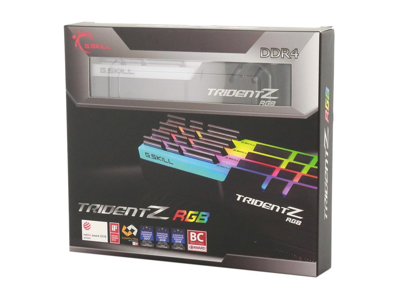 G.SKILL TridentZ RGB Series 128GB (4 x 32GB) 288-Pin DDR4 SDRAM DDR4 2666 (PC4 21300) Intel XMP 2.0 Desktop Memory Model F4-2666C18Q-128GTZR