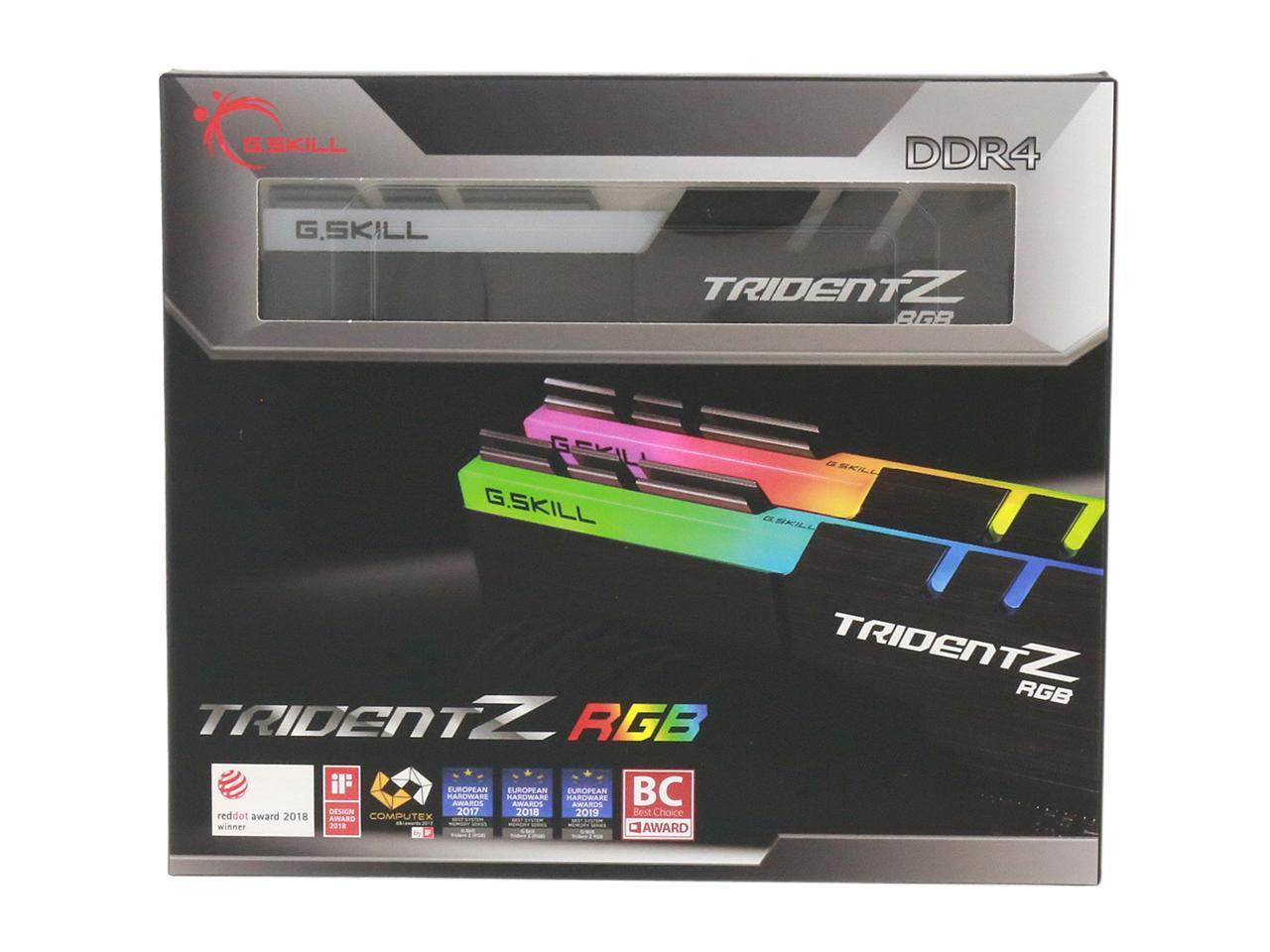 G.SKILL TridentZ RGB Series 64GB (2 x 32GB) 288-Pin DDR4 SDRAM DDR4 3200 (PC4 25600) Intel XMP 2.0 Desktop Memory Model F4-3200C16D-64GTZR