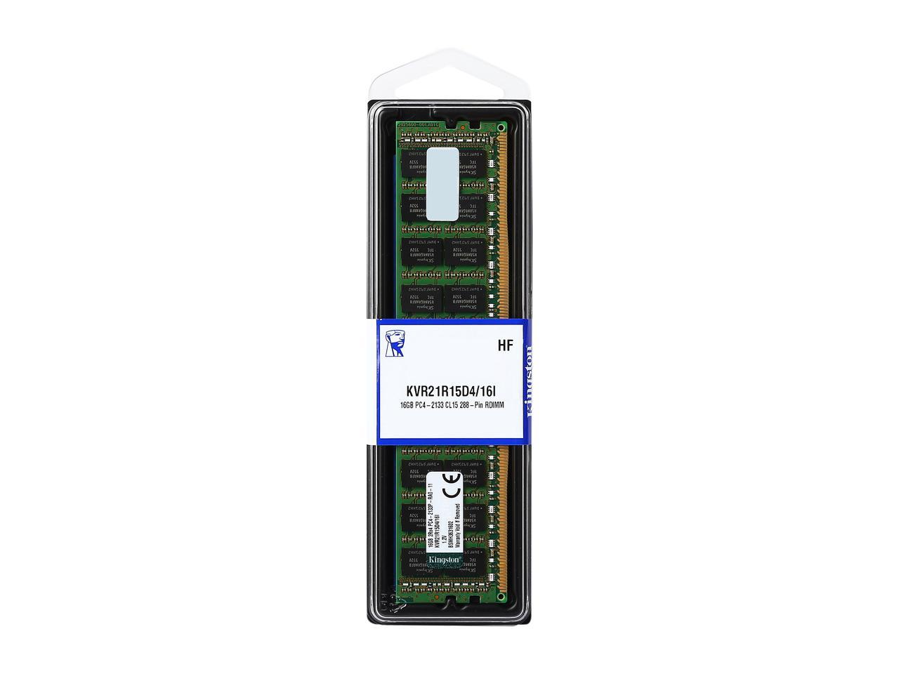 Kingston ValueRAM 16GB 288-Pin DDR4 SDRAM ECC Registered DDR4 2133 (PC4 17000) Server Memory Model KVR21R15D4/16I