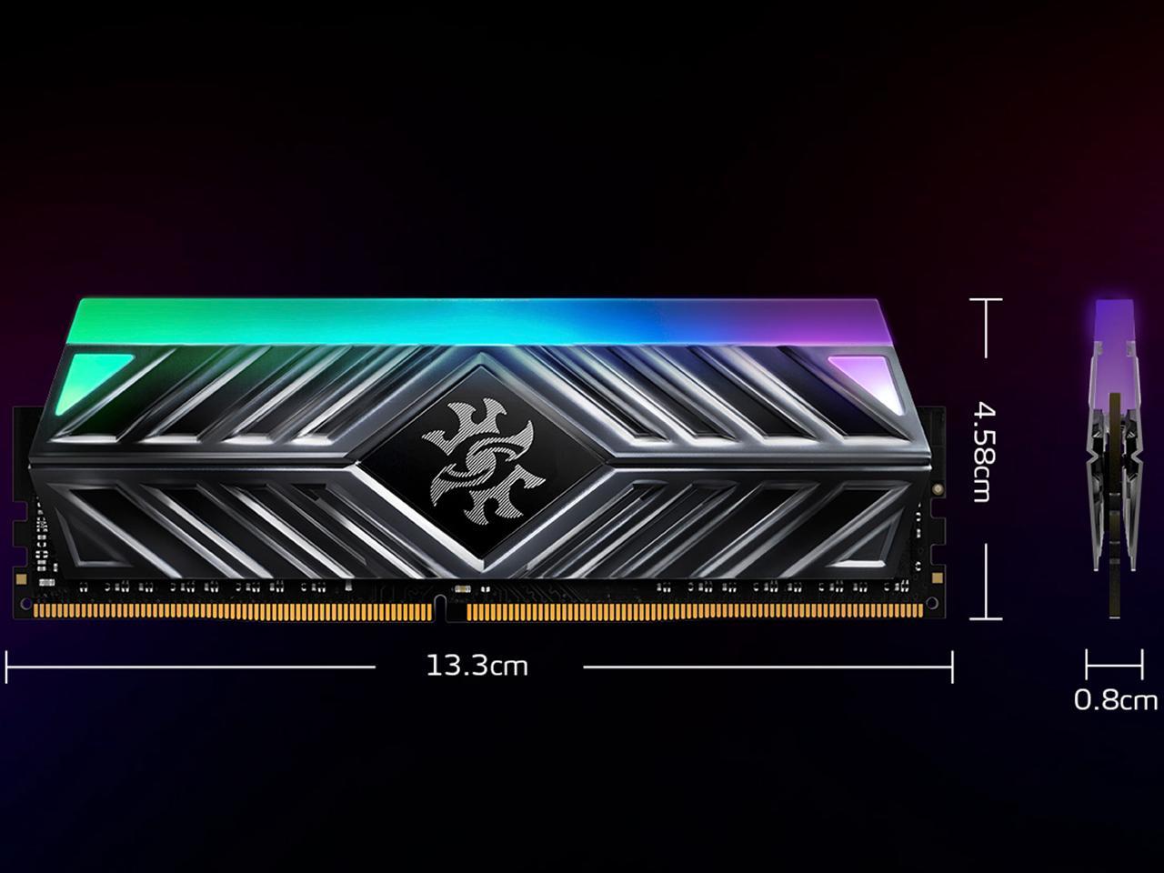 XPG SPECTRIX D41 TUF Gaming Limited Edition RGB 3200MHz 16GB (2x8GB) 288-Pin DDR4 PC4-25600 Desktop U-DIMM Memory Retail Kit Black AX4U320038G16A-DB41