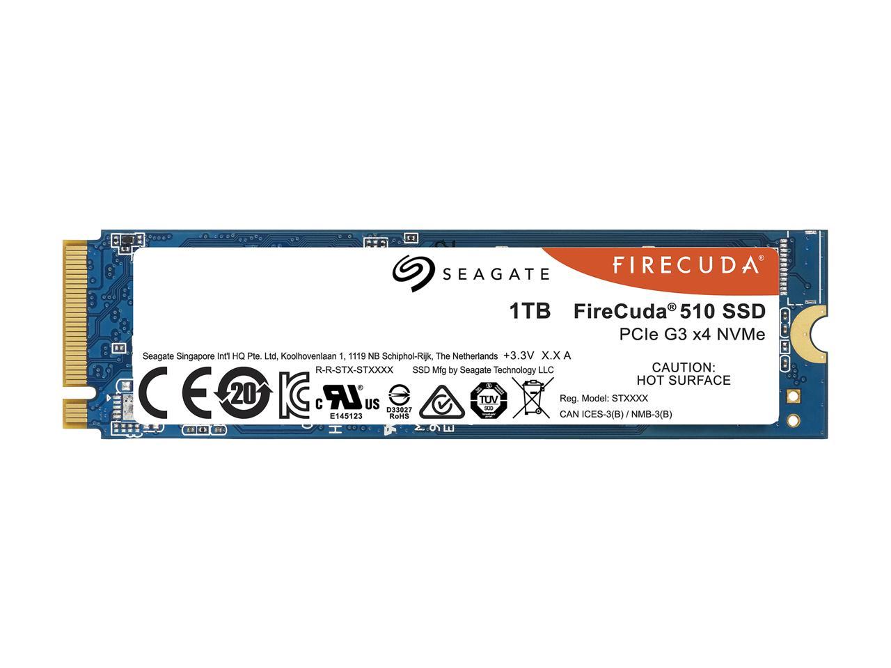 Seagate FireCuda 510 M.2 2280 1TB PCIe G3 x4, NVMe 1.3 3D TLC Internal Solid State Drive (SSD) ZP1000GM30011