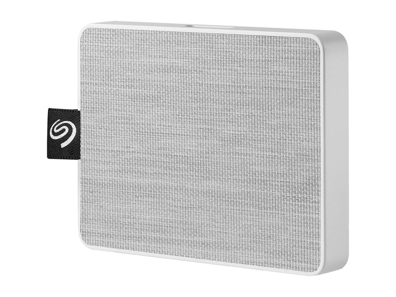 Seagate One Touch SSD 500GB USB 3.0 External / Portable Solid State Drive for PC Laptop and Mac - White (STJE500402)