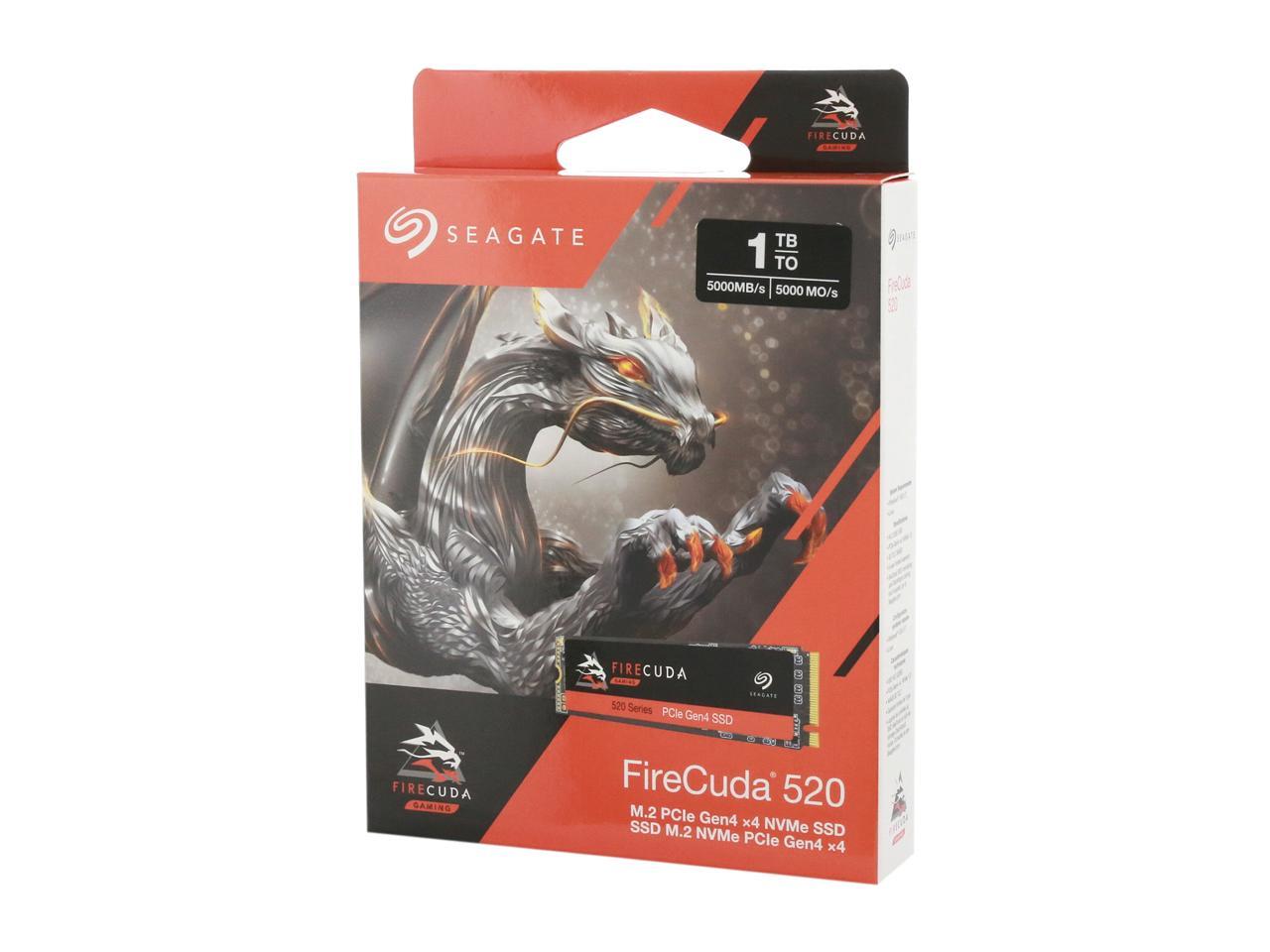 Seagate FireCuda 520 M.2 2280 1TB PCIe Gen4 x4, NVMe 1.3 3D TLC Internal Solid State Drive (SSD) ZP1000GM3A002