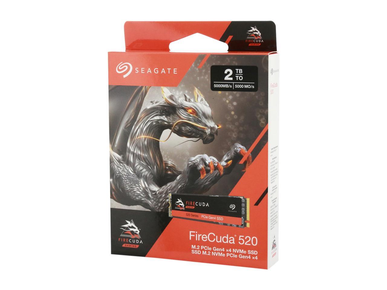 Seagate FireCuda 520 M.2 2280 2TB PCIe Gen4 x4, NVMe 1.3 3D TLC Internal Solid State Drive (SSD) ZP2000GM3A002