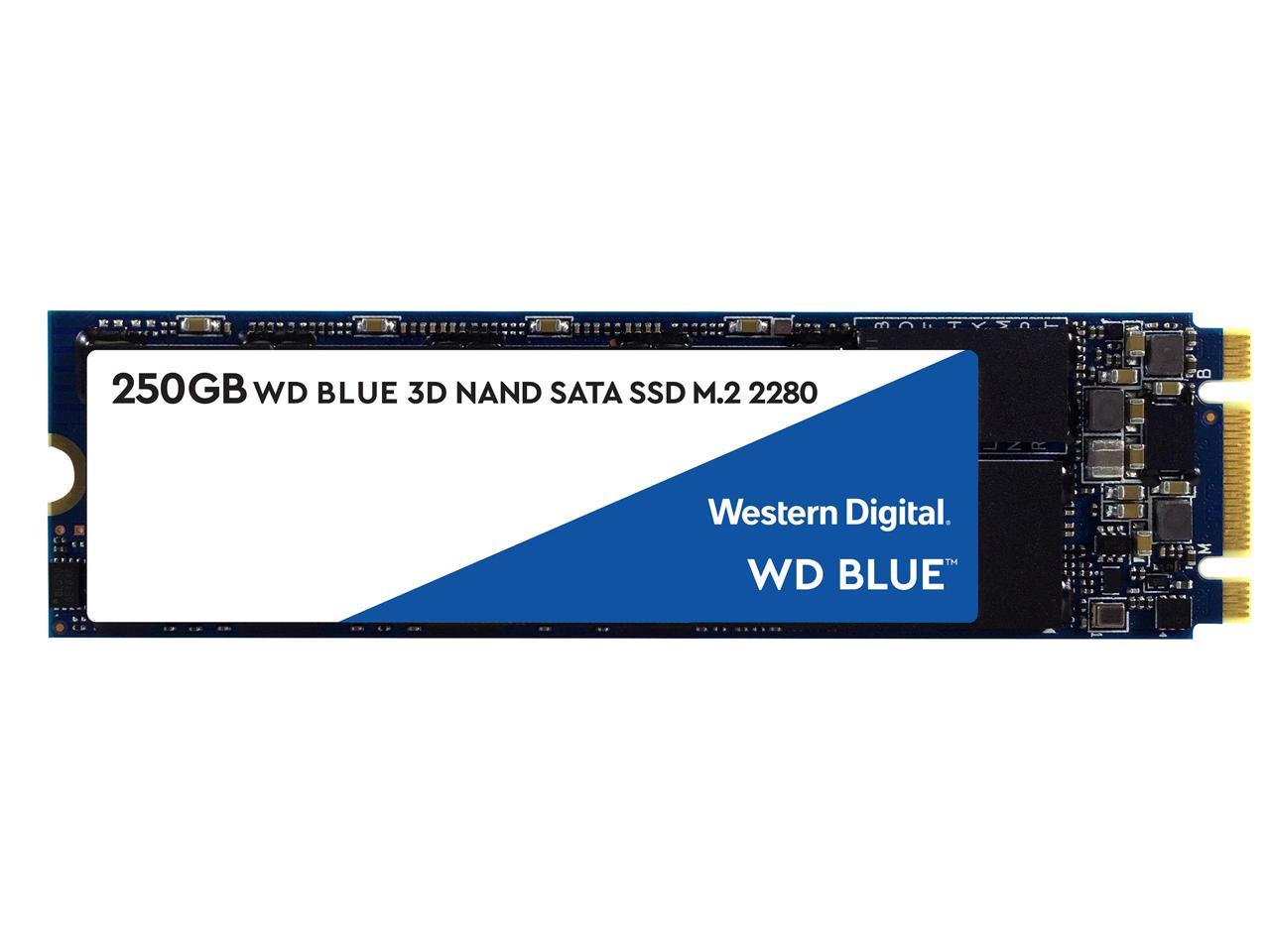 WD Blue 3D NAND 250GB Internal SSD - SATA III 6Gb/s M.2 2280 Solid State Drive - WDS250G2B0B