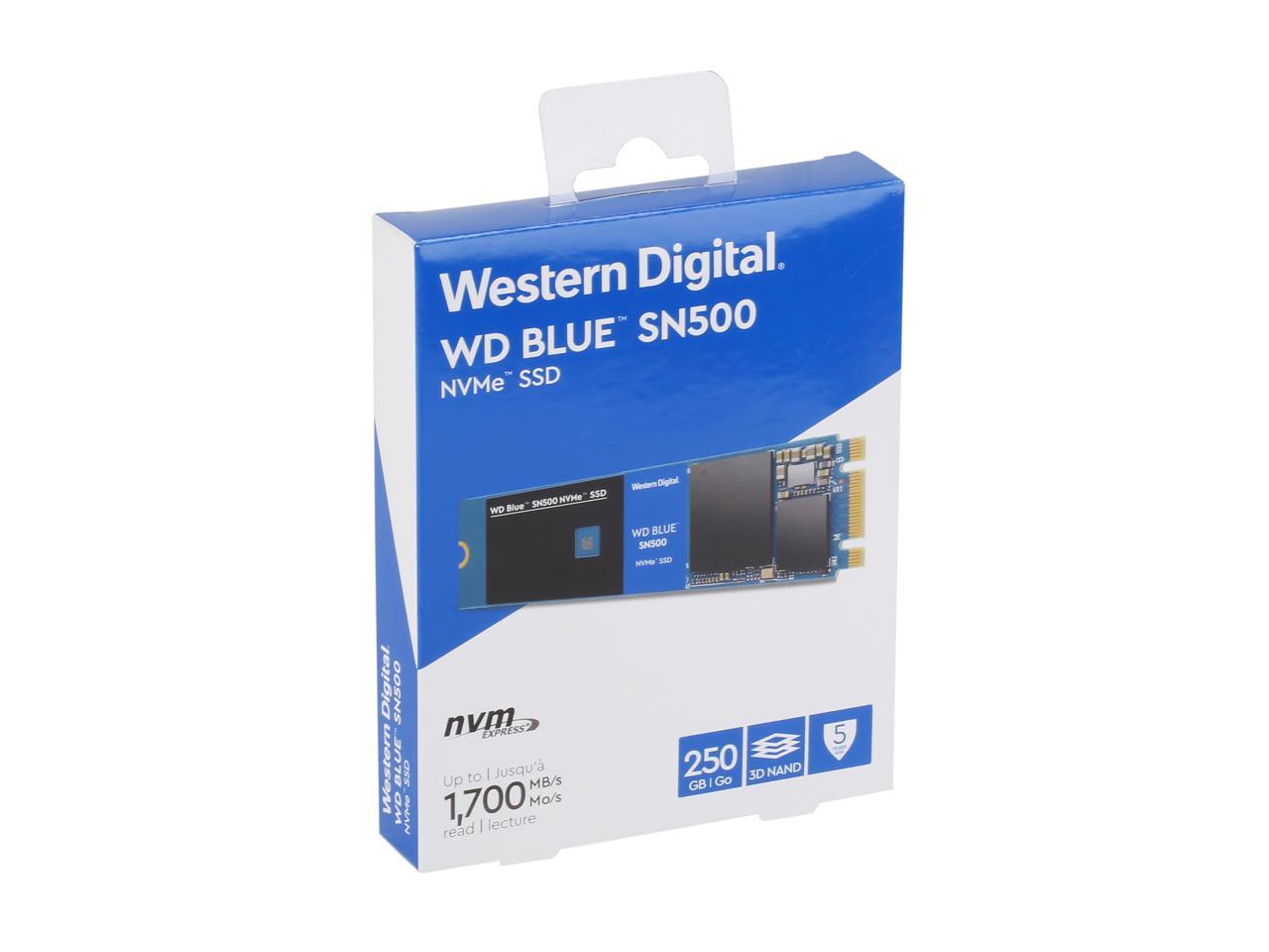 Western Digital WD Blue SN500 NVMe M.2 2280 250GB PCI-Express 3.0 x2 3D NAND Internal Solid State Drive (SSD) WDS250G1B0C