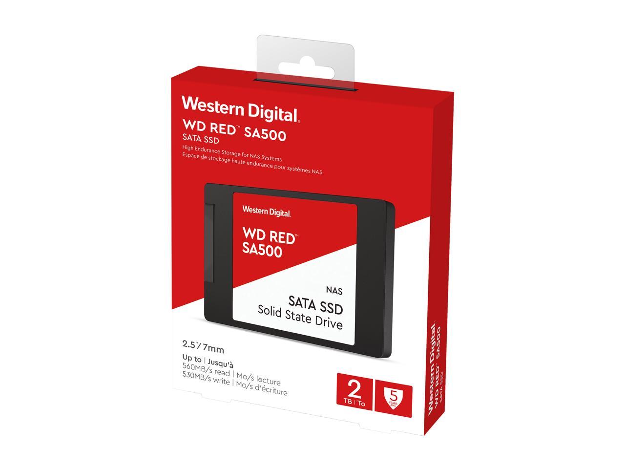 Western Digital WD Red SA500 2.5" 2TB SATA III 3D NAND Internal Solid State Drive (SSD) WDS200T1R0A