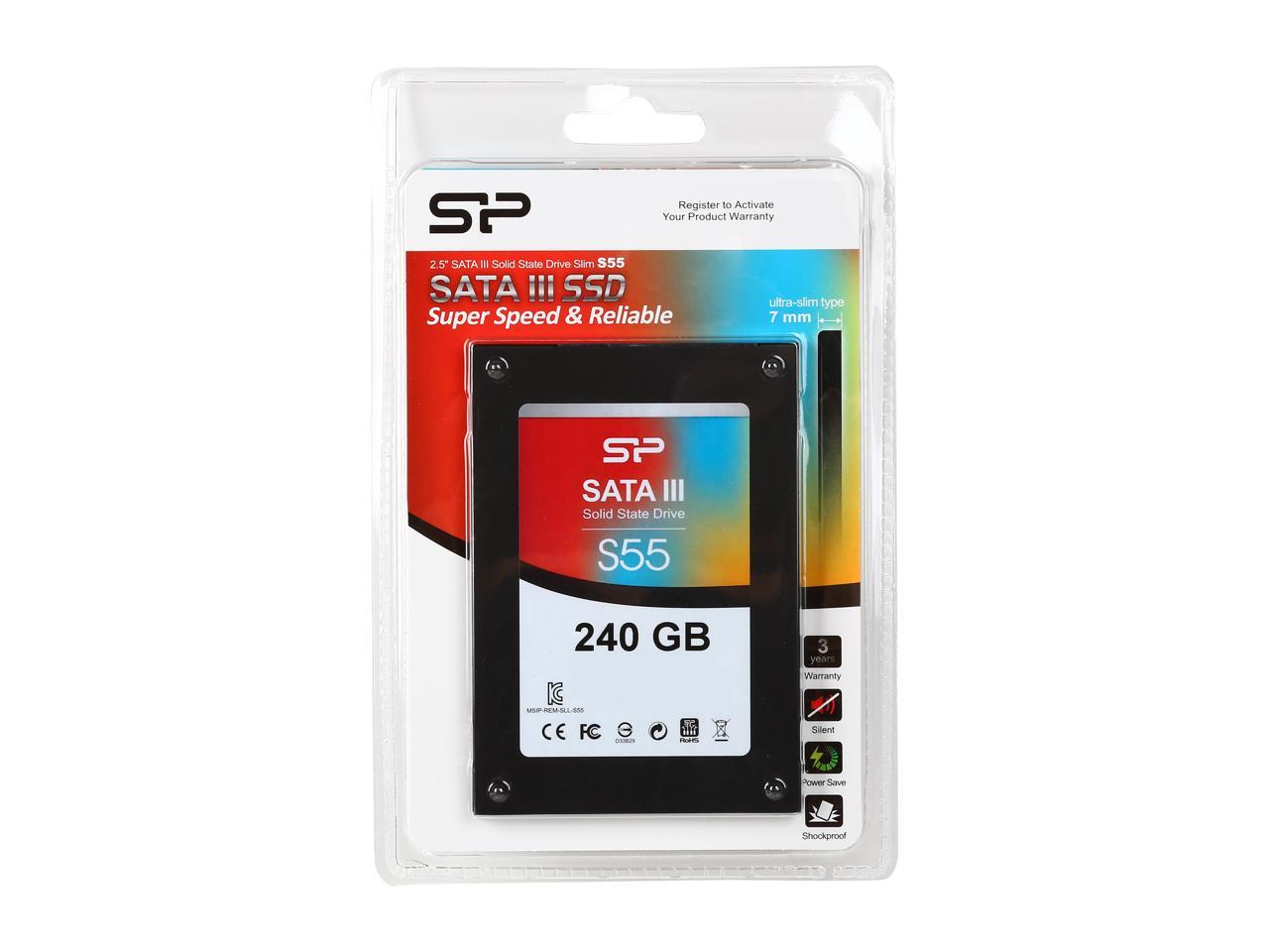Silicon Power Slim S55 2.5" 240GB SATA III TLC Internal Solid State Drive (SSD) SP240GBSS3S55S25