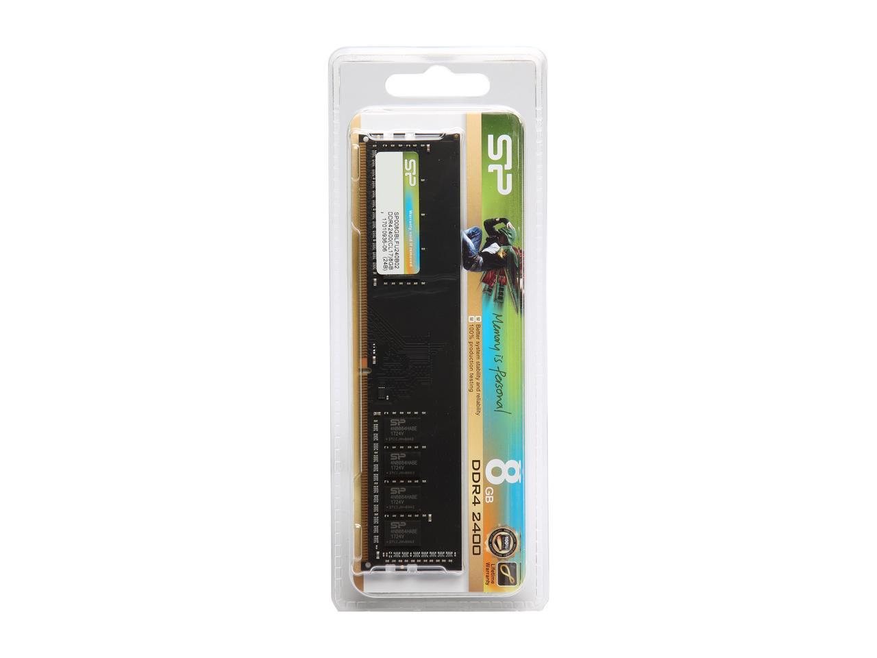 Silicon Power 8GB 288-Pin DDR4 SDRAM DDR4 2400 (PC4 19200) Desktop Memory Model SP008GBLFU240B02