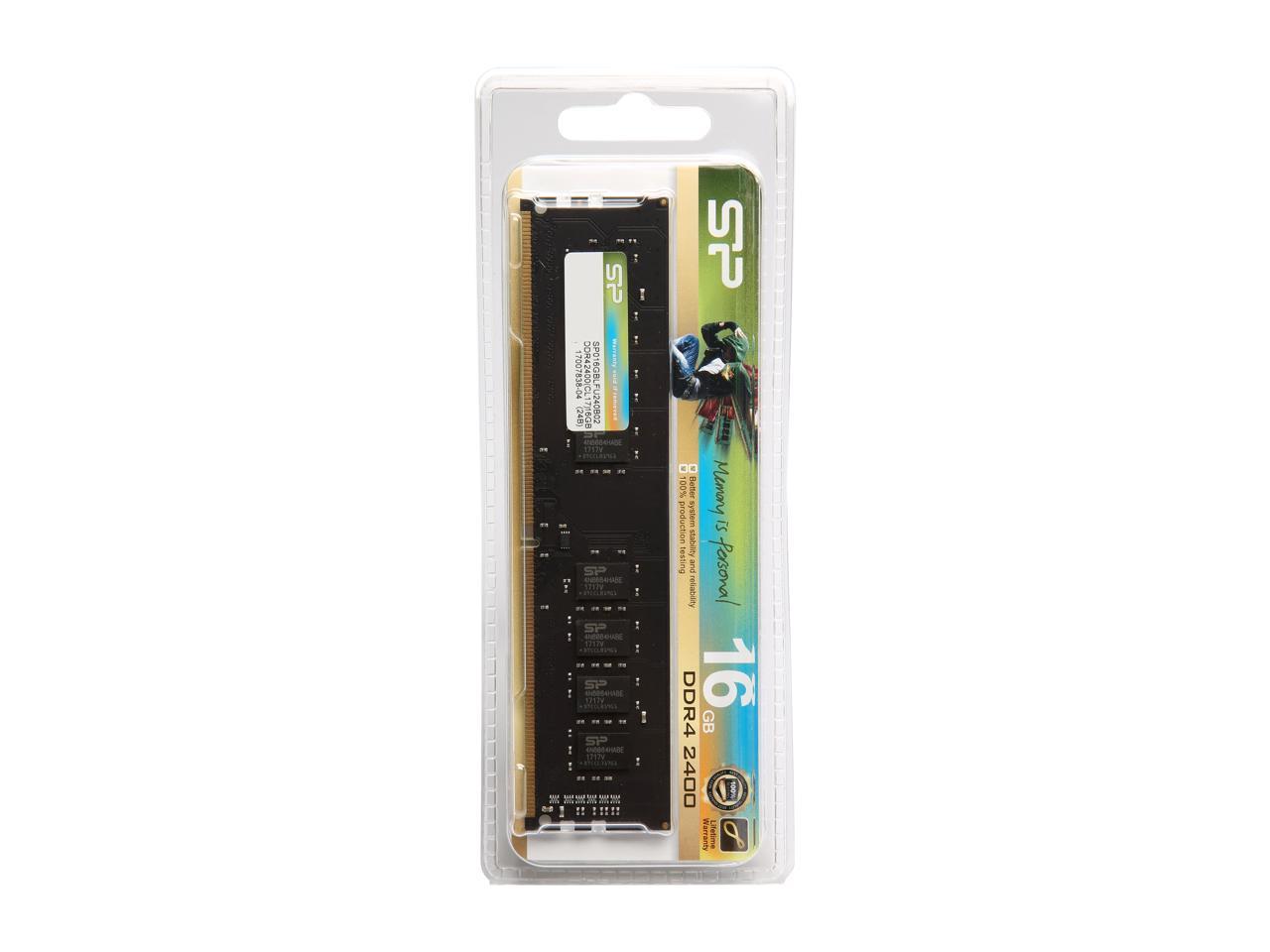 Silicon Power 16GB 288-Pin DDR4 SDRAM DDR4 2400 (PC4 19200) Desktop Memory Model SP016GBLFU240B02