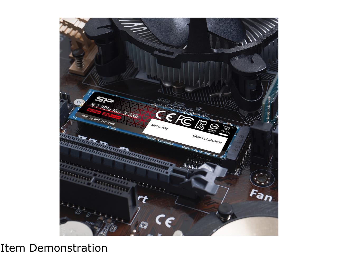 Silicon Power 256GB - NVMe M.2 2280 PCIe Gen3 x4 TLC R/W up to 3,100/1,100 MB/s SSD (SP256GBP34A80M28)