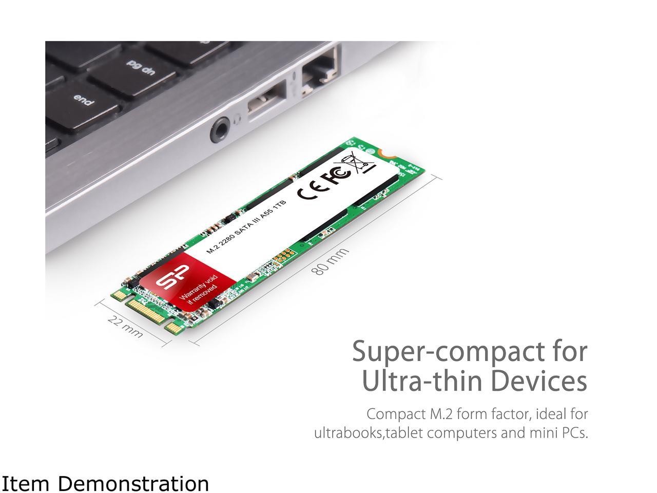 Silicon Power Ace A55 M.2 2280 1TB SATA III 3D NAND Internal Solid State Drive (SSD) SP001TBSS3A55M28