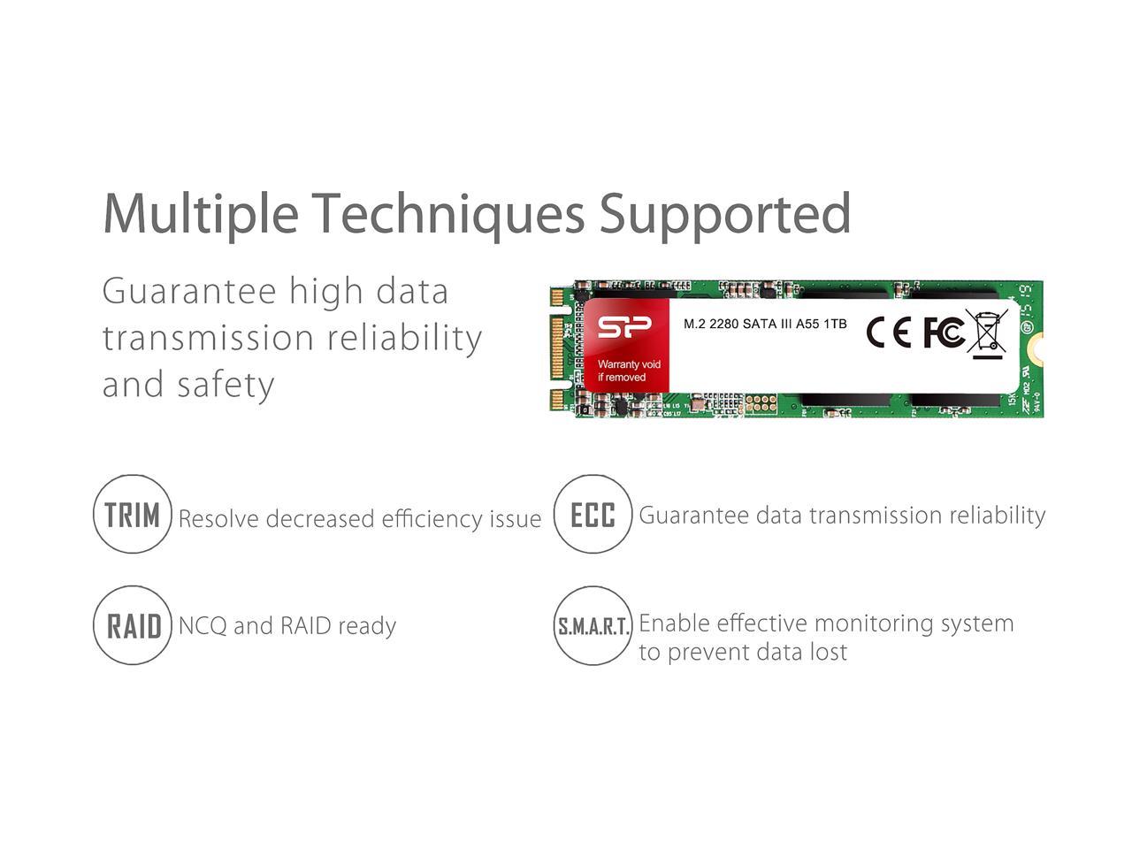 Silicon Power Ace A55 M.2 2280 1TB SATA III 3D NAND Internal Solid State Drive (SSD) SP001TBSS3A55M28