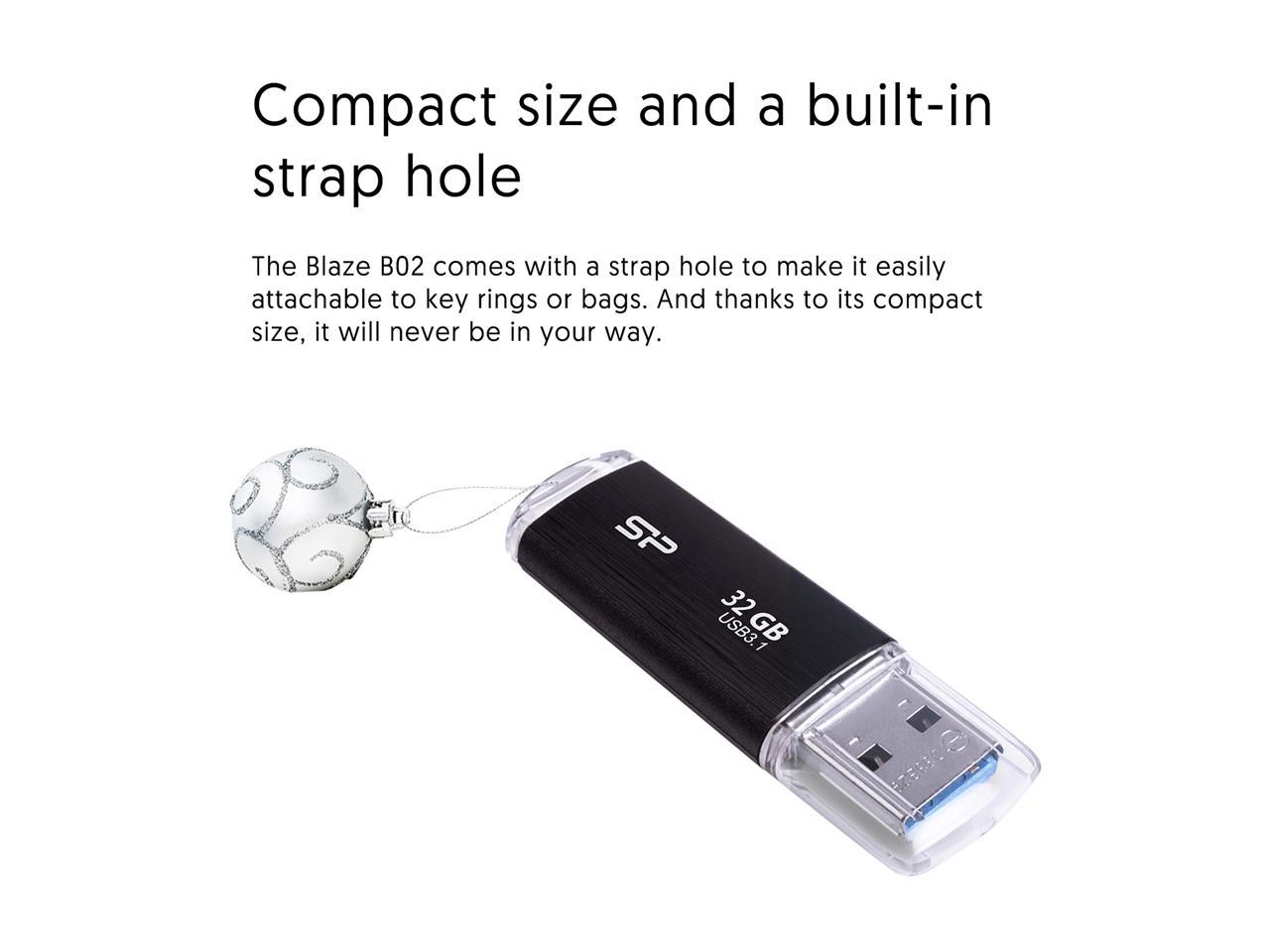 Silicon Power 32GB Blaze B02 USB 3.1 Flash Drive (SP032GBUF3B02V1K)