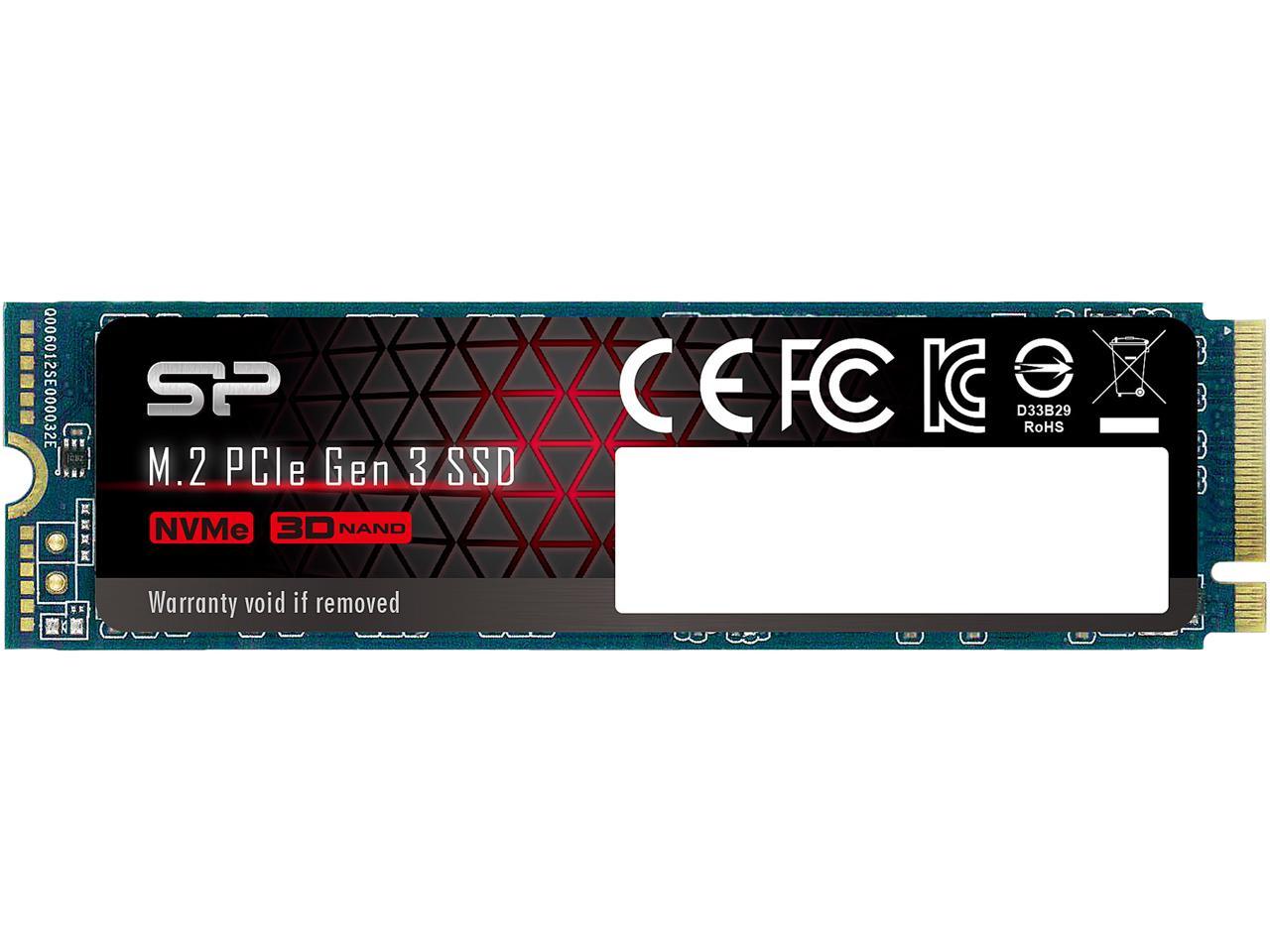 Silicon Power 2TB NVMe M.2 2280 PCIe Gen3 x4 TLC R/W up to 3,400/3,000 MB/s SSD (SP002TBP34A80M28)