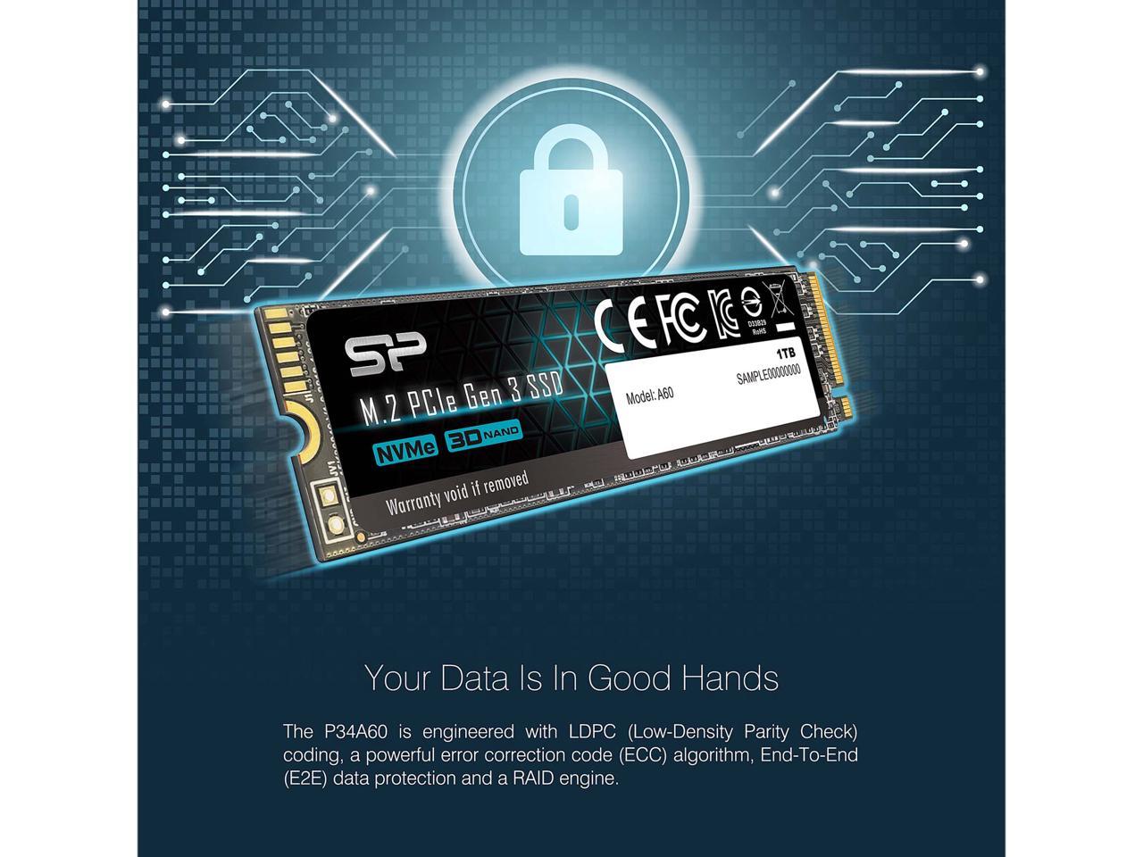 Silicon Power 1TB NVMe PCIe Gen3 x4 M.2 2280 TLC SSD (SP001TBP34A60M28)