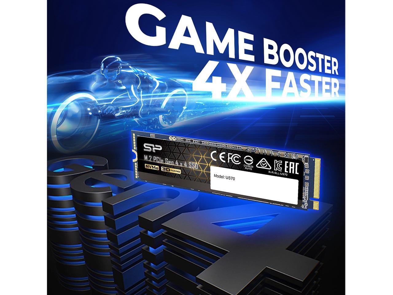 Silicon Power US70 M.2 2280 1TB PCI-Express 4.0 x4, NVMe 1.3 3D NAND Internal Solid State Drive (SSD) SP01KGBP44US7005