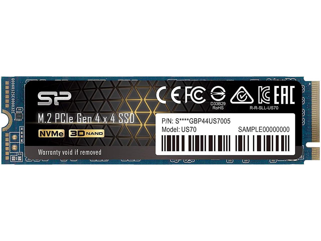 Silicon Power US70 M.2 2280 1TB PCI-Express 4.0 x4, NVMe 1.3 3D NAND Internal Solid State Drive (SSD) SP01KGBP44US7005