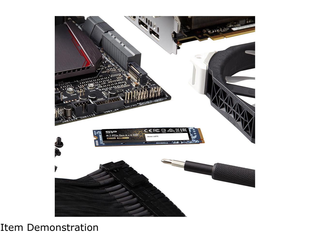 Silicon Power US70 M.2 2280 2TB PCI-Express 4.0 x4, NVMe 1.3 3D NAND Internal Solid State Drive (SSD) SP02KGBP44US7005