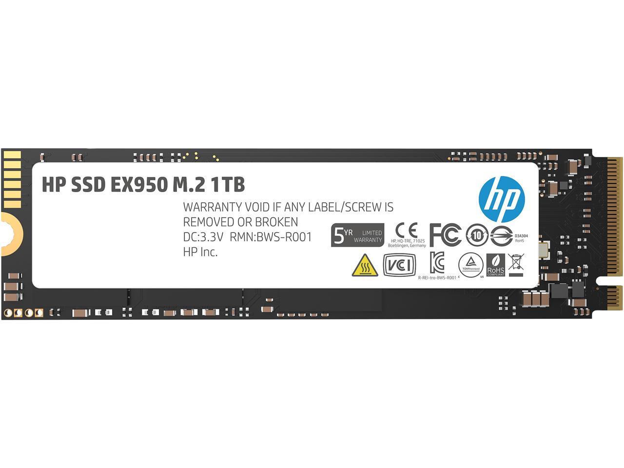HP EX950 M.2 2280 1TB PCle Gen3 x4, NVMe1.3 3D NAND Internal Solid State Drive (SSD) 5MS23AA#ABC