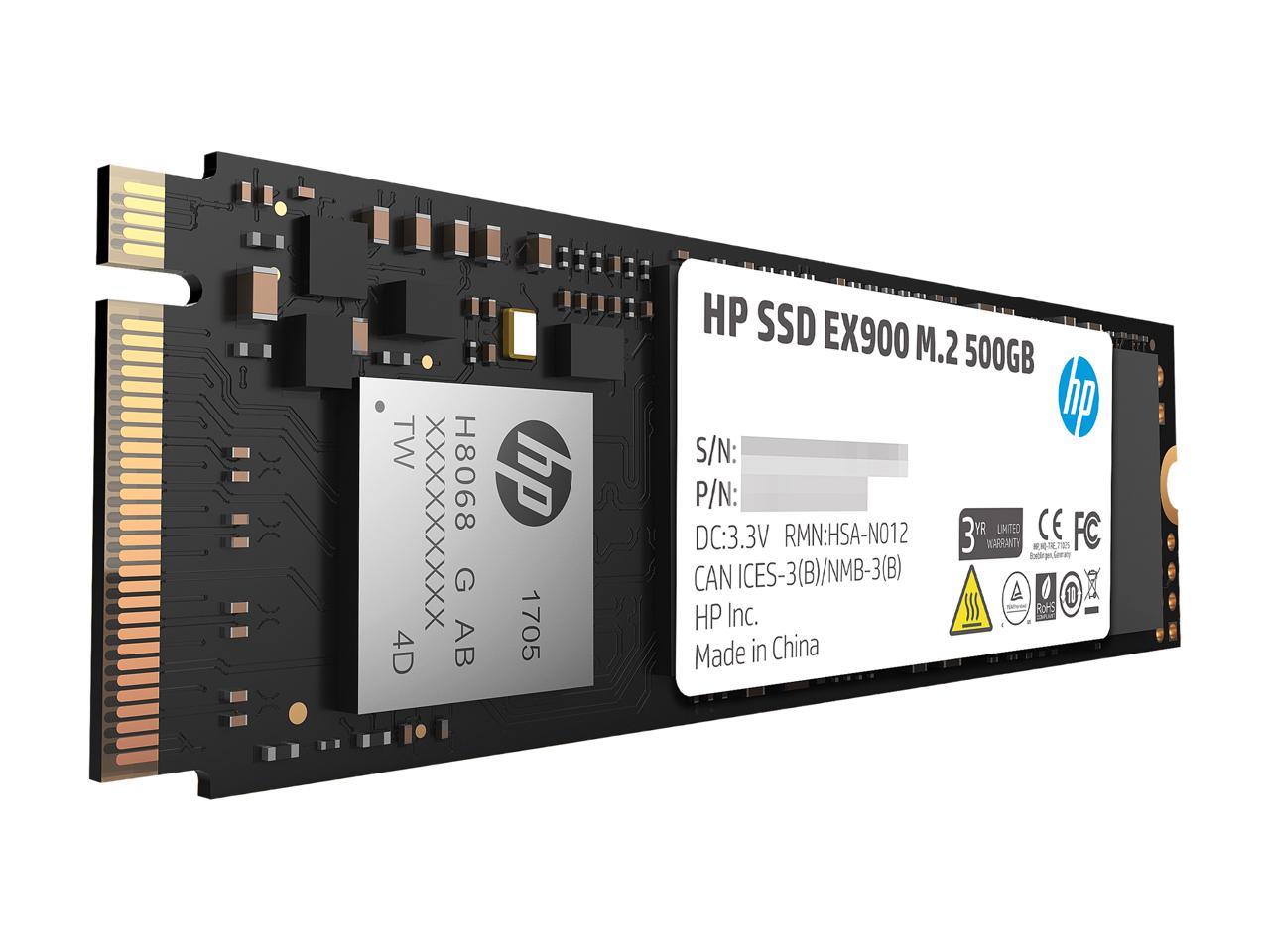 HP EX900 M.2 500GB PCIe 3.0 x4 NVMe 3D TLC NAND Internal Solid State Drive (SSD) 2YY44AA#ABC