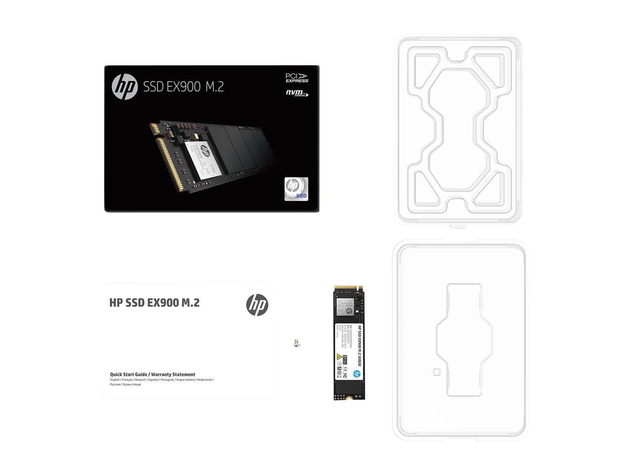 HP EX900 M.2 500GB PCIe 3.0 x4 NVMe 3D TLC NAND Internal Solid State Drive (SSD) 2YY44AA#ABC