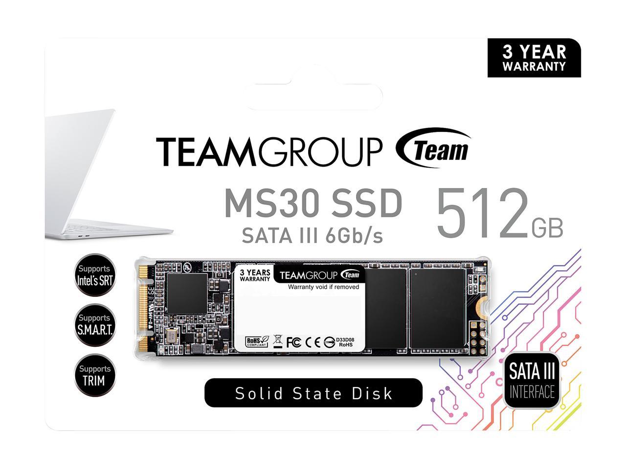 Team MS30 M.2 2280 512GB SATA III TLC Internal Solid State Drive (SSD) TM8PS7512G0C101