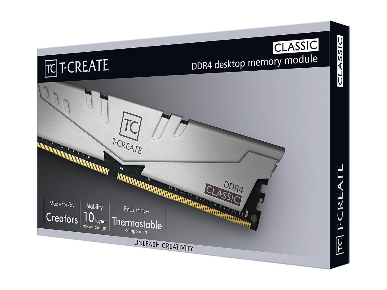 Team T-Create Classic 10 LAYERS 16GB (2 x 8GB) 288-Pin DDR4 SDRAM DDR4 3200 (PC4 25600) Desktop Memory Model TTCCD416G3200HC22DC01