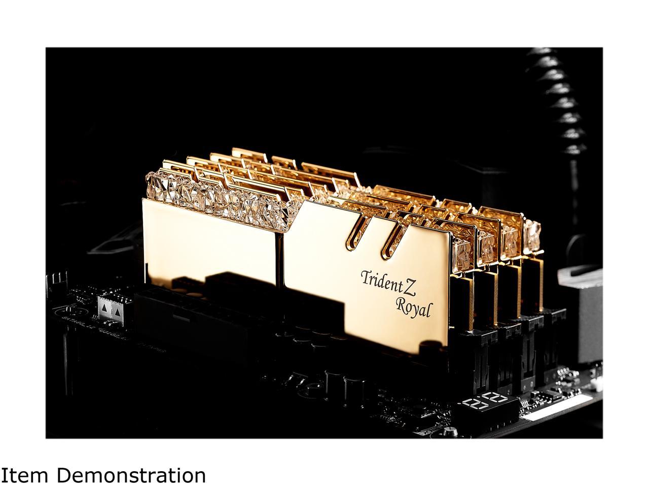 G.SKILL Trident Z Royal Series 128GB (4 x 32GB) 288-Pin DDR4 SDRAM DDR4 3600 (PC4 28800) Intel XMP 2.0 Desktop Memory Model F4-3600C16Q-128GTRG
