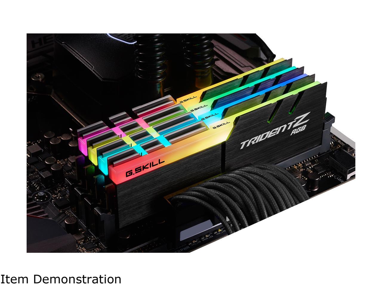 G.SKILL TridentZ RGB Series 128GB (4 x 32GB) 288-Pin DDR4 SDRAM DDR4 3600 (PC4 28800) Intel XMP 2.0 Desktop Memory Model F4-3600C16Q-128GTZR