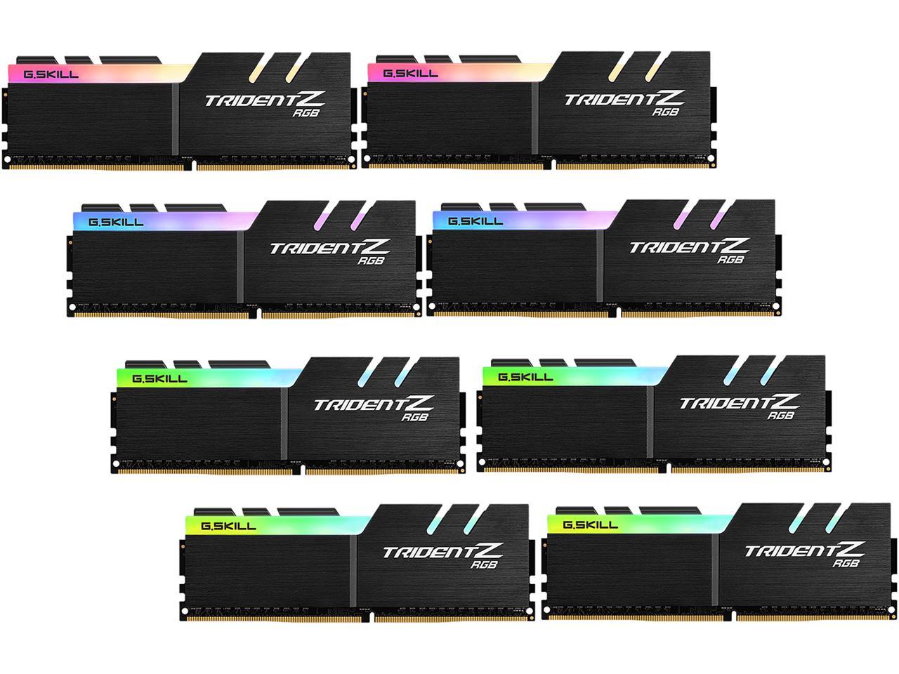 G.SKILL TridentZ RGB Series 128GB (8 x 16GB) 288-Pin PC RAM DDR4 3600 (PC4 28800) Intel XMP 2.0 Desktop Memory Model F4-3600C14Q2-128GTZRA